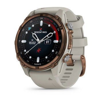 Смарт-годинник Garmin Descent Mk3i (43 мм) бронзовий PVD титановий із силіконовим ремінцем кольору французький сірий 010-02753-14 фото