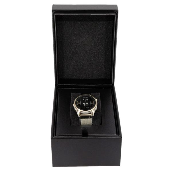 Смарт-часы Garmin epix Pro (Gen 2) Sapphire Edition (42мм) золотистые с нейлоновым кремовым ремешком  010-02802-20 фото