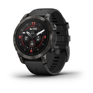Смарт-годинник Garmin epix Pro (Gen 2) Sapphire Edition (47мм) титановий DLC сірий з чорним ремінцем 010-02803-11 фото