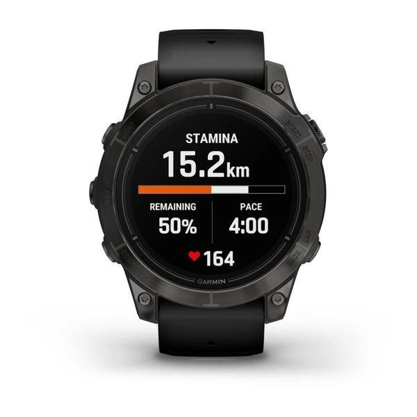 Смарт-годинник Garmin epix Pro (Gen 2) Sapphire Edition (47мм) титановий DLC сірий з чорним ремінцем 010-02803-11 фото