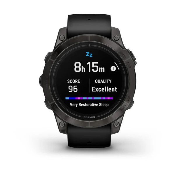 Смарт-годинник Garmin epix Pro (Gen 2) Sapphire Edition (47мм) титановий DLC сірий з чорним ремінцем 010-02803-11 фото