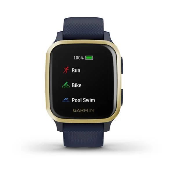 Смарт-часы Garmin Venu Sq Music Edition темно-синие со светло-золотистым безелем 010-02426-12 фото