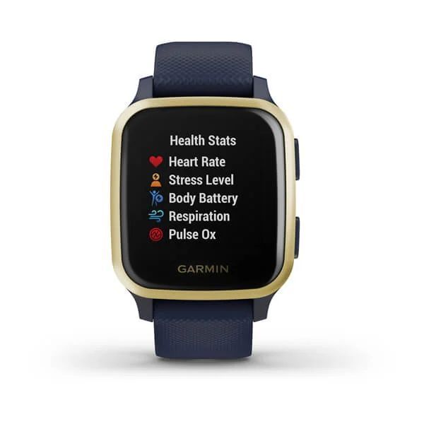 Смарт-часы Garmin Venu Sq Music Edition темно-синие со светло-золотистым безелем 010-02426-12 фото