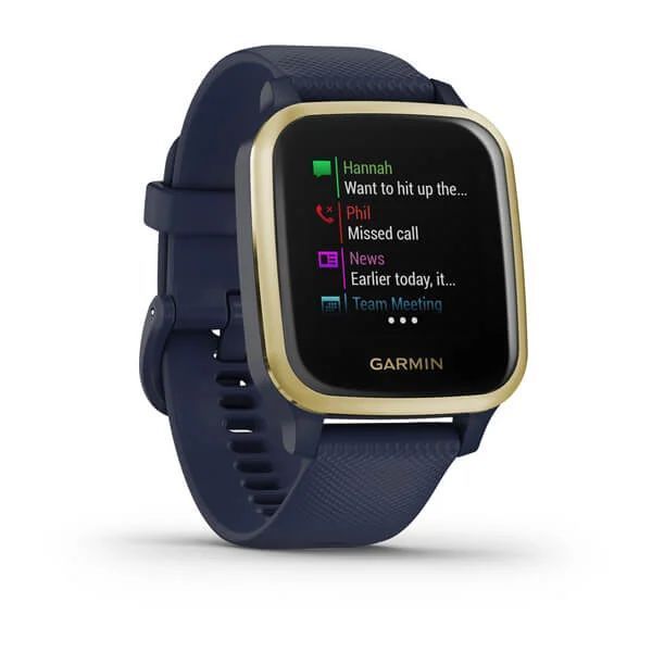 Смарт-часы Garmin Venu Sq Music Edition темно-синие со светло-золотистым безелем 010-02426-12 фото
