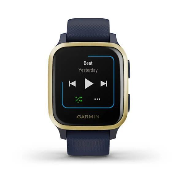 Смарт-часы Garmin Venu Sq Music Edition темно-синие со светло-золотистым безелем 010-02426-12 фото