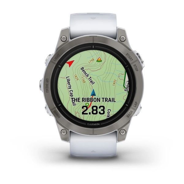 Смарт-годинник Garmin epix Pro (Gen 2) Sapphire Edition (47мм) титановий з білим ремінцем 010-02803-21 фото