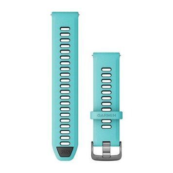 Быстросменные ремешки Garmin Forerunner 265 Collection (22 мм) силиконовые, бирюзовые/черные с фурнитурой грифельного цвета 010-11251-A2 фото