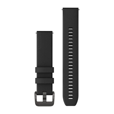 Швидкозмінні ремінці для смарт-годинника Garmin 20 мм силіконові Black/gunmetal 010-13114-00 фото