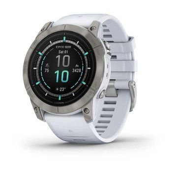 Смарт-годинник Garmin epix Pro (Gen 2) Sapphire Edition (51мм) титановий з білим ремінцем 010-02804-11 фото
