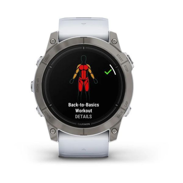 Смарт-годинник Garmin epix Pro (Gen 2) Sapphire Edition (51мм) титановий з білим ремінцем 010-02804-11 фото