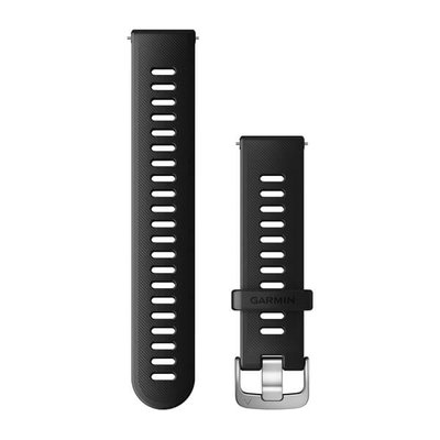 Швидкозмінні ремінці для смарт-годинника Garmin 20 мм силіконові Black/silver 010-11251-9P фото