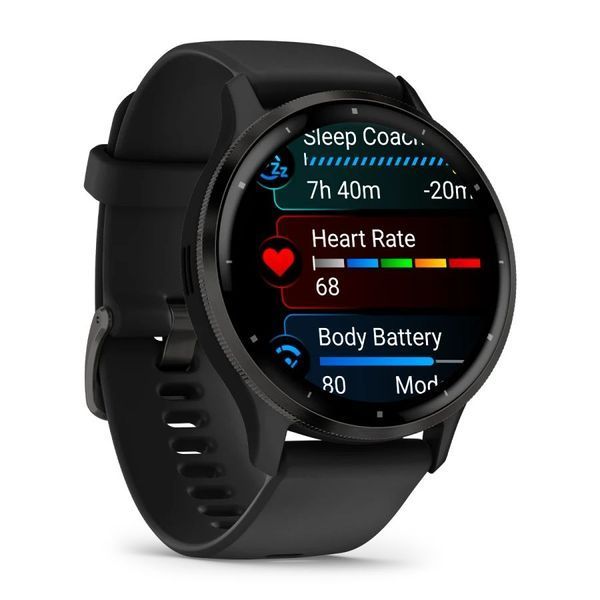 Смарт-годинник Garmin Venu 3 чорний / грифельний із силіконовим ремінцем 010-02784-01 фото