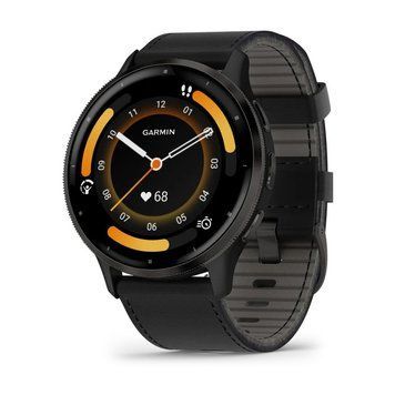 Смарт-годинник Garmin Venu 3 чорний / грифельний зі шкіряним ремінцем 010-02784-52 фото