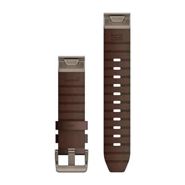 Ремінці для годинника Garmin QuickFit 22 шкіряні, оксфордські коричневі 010-13123-10 фото