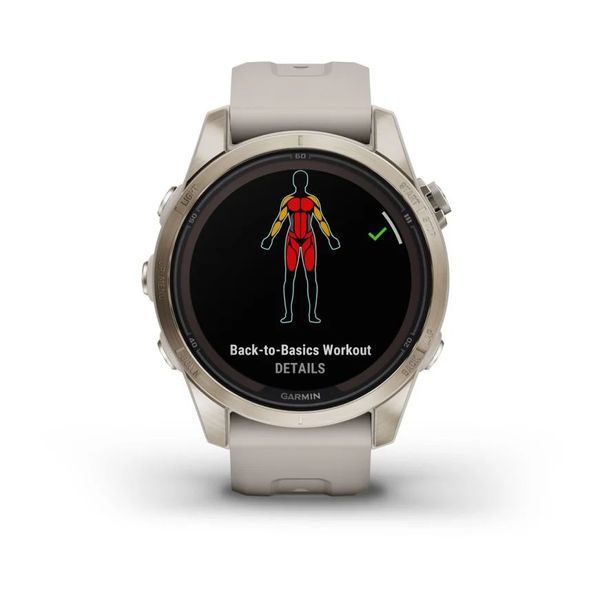Смарт-часы Garmin fenix 7S Pro Sapphire Solar Edition золотистые с песочным ремешком 010-02776-15 фото