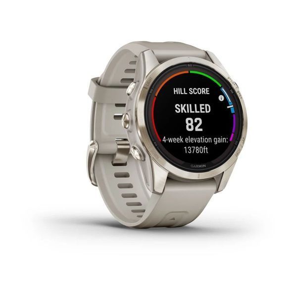 Смарт-часы Garmin fenix 7S Pro Sapphire Solar Edition золотистые с песочным ремешком 010-02776-15 фото