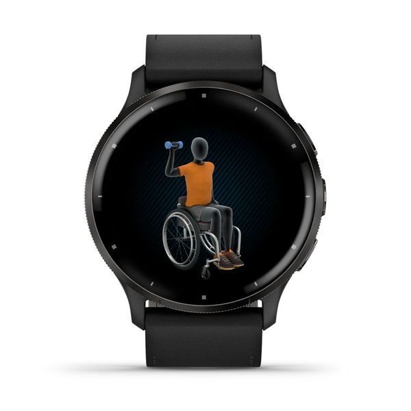 Смарт-годинник Garmin Venu 3 чорний / грифельний зі шкіряним ремінцем 010-02784-52 фото