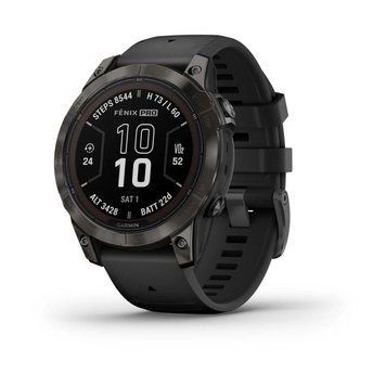 Смарт-годинник Garmin fenix 7 Pro Sapphire Solar Edition титановий DLC сірий з чорним ремінцем 010-02777-11 фото
