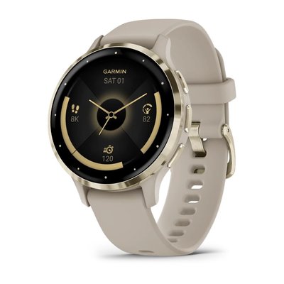 Смарт-часы Garmin Venu 3s серый / золотистый с силиконовым ремешком 010-02785-02 фото
