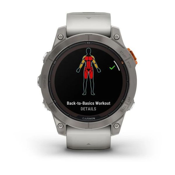 Смарт-годинник Garmin fenix 7 Pro Sapphire Solar Edition титановий із  сірим/помаранчевим ремінцем 010-02777-21 фото