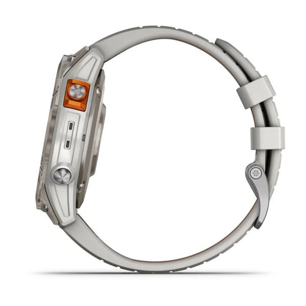 Смарт-годинник Garmin fenix 7 Pro Sapphire Solar Edition титановий із  сірим/помаранчевим ремінцем 010-02777-21 фото