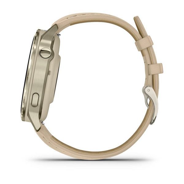 Смарт-часы Garmin Venu 4 (41 мм) лунное золото с силиконовым ремешком цвета слоновой кости и песочным кожаным 010-03013-03 фото