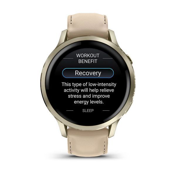 Смарт-часы Garmin Venu 4 (41 мм) лунное золото с силиконовым ремешком цвета слоновой кости и песочным кожаным 010-03013-03 фото