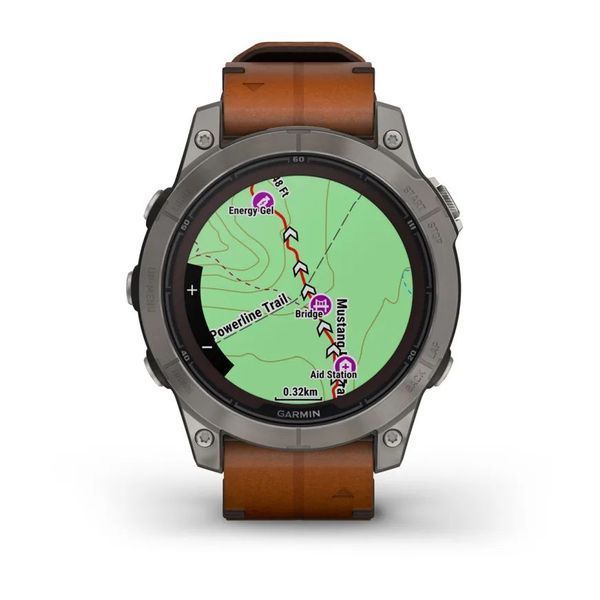 Смарт-годинник Garmin fenix 7 Pro Sapphire Solar Edition титановий зі шкіряним ремінцем 010-02777-30 фото