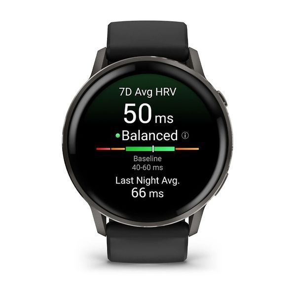 Смарт-годинник Garmin Venu 4 (45 мм) сланцевий з чорним силіконовим ремінцем 010-03014-00 фото