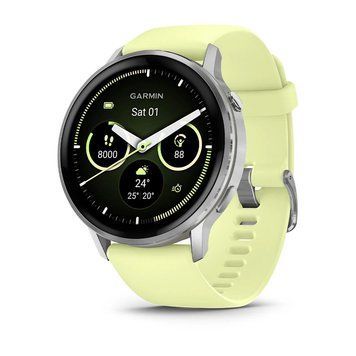 Смарт-годинник Garmin Venu 4 (45 мм) сріблястий з цитроновим силіконовим ремінцем 010-03014-02 фото