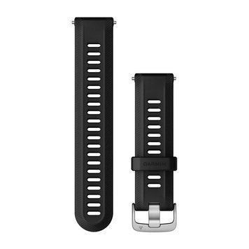 Сменные ремешки для смарт-часов Garmin Forerunner (22 мм) силиконовые, черные с серебристой фурнитурой 010-11251-3U фото
