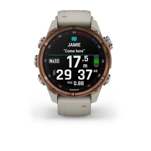 Смарт-часы Garmin Descent Mk3i (43 мм) бронзовые PVD титановые с силиконовым ремешком цвета французский серый и Descent T2 Trans BNDL-DMK3-43TFDT2 фото