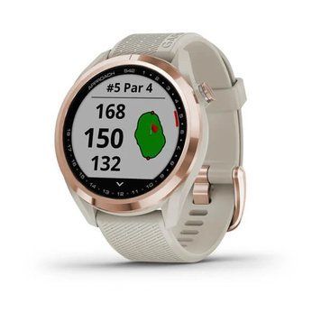 Смарт-годинник Garmin Approach S42 рожеве золото зі світло-пісочним ремінцем 010-02572-02 фото