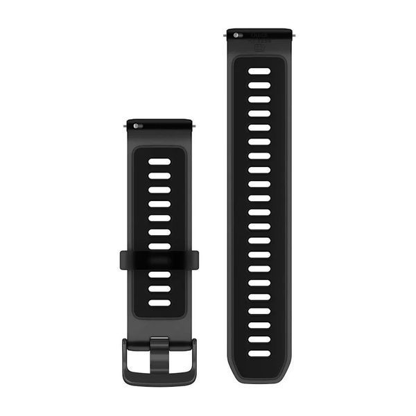 Быстросменные ремешки Garmin Forerunner Collection (22 мм) силиконовые, полупрозрачные черные/черные с фурнитурой грифельного цвета 010-11251-AT фото