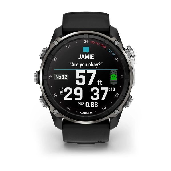 Смарт-годинник Garmin Descent Mk3i (51 мм) сріблясто-чорний PVD титановий з чорно/сірим силіконовим ремінцем 010-02752-08 фото