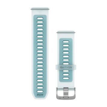Быстросменные ремешки Garmin Forerunner Collection (22 мм) силиконовые, полупрозрачные белые/бирюзовые с серебристой фурнитурой 010-11251-AU фото