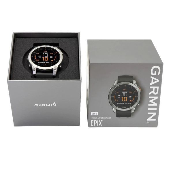Смарт-часы Garmin epix (Gen 2) сланцево-стальные с черным ремешком 010-02582-01 фото