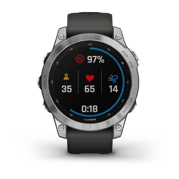 Смарт-годинник Garmin fenix 7 сріблястий з графітовим ремінцем 010-02540-01 фото