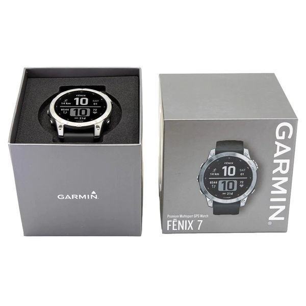 Смарт-годинник Garmin fenix 7 сріблястий з графітовим ремінцем 010-02540-01 фото