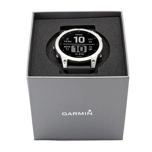 Смарт-годинник Garmin fenix 7 сріблястий з графітовим ремінцем 010-02540-01 фото