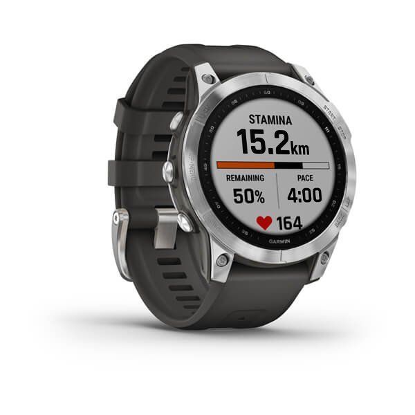 Смарт-годинник Garmin fenix 7 сріблястий з графітовим ремінцем 010-02540-01 фото