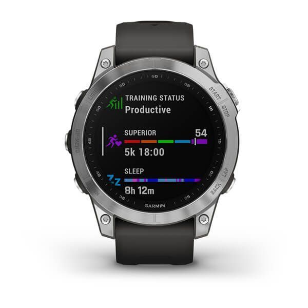 Смарт-годинник Garmin fenix 7 сріблястий з графітовим ремінцем 010-02540-01 фото