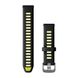 Швидкозмінні ремінці для смарт-годинника Garmin 18 мм силіконові  Black/Amp Yellow 010-11251-A3 фото 1