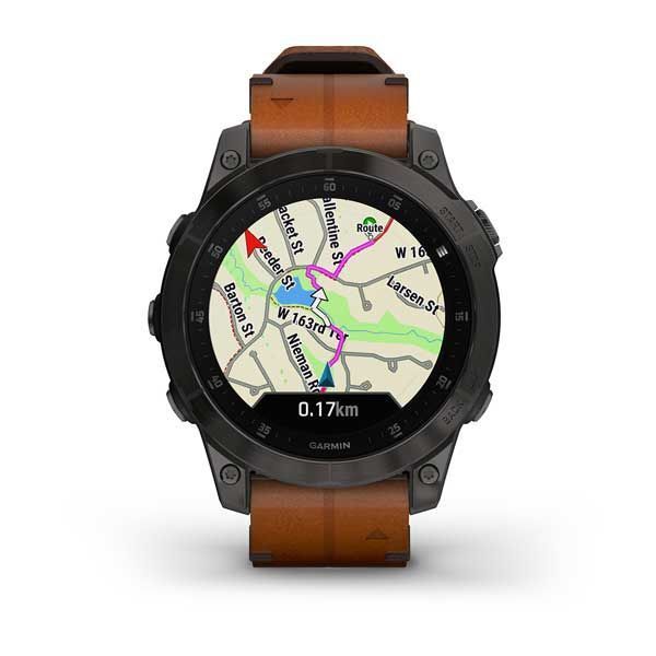 Смарт-часы Garmin epix (Gen 2) Sapphire титановые черные с кожаным ремешком 010-02582-30 фото