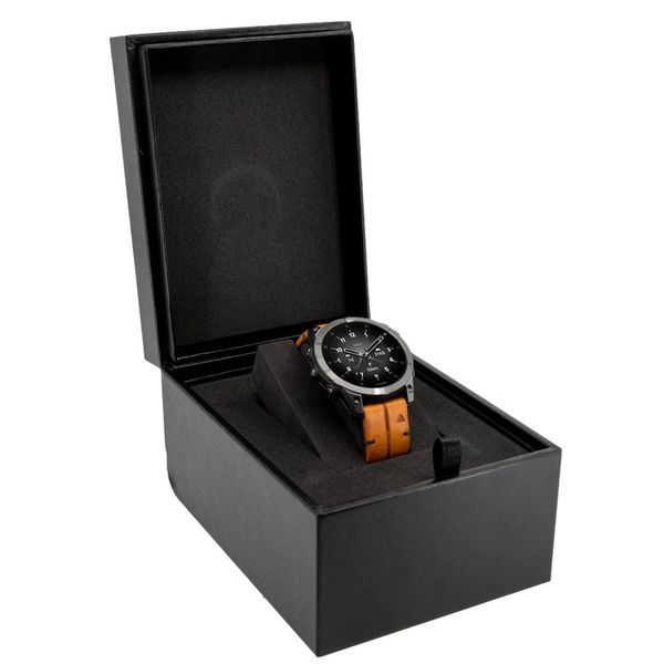 Смарт-часы Garmin epix (Gen 2) Sapphire титановые черные с кожаным ремешком 010-02582-30 фото
