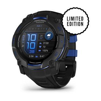 Смарт-годинник Garmin Instinct 3 (50 мм) AMOLED чорний/синя блискавка 010-03020-03 фото