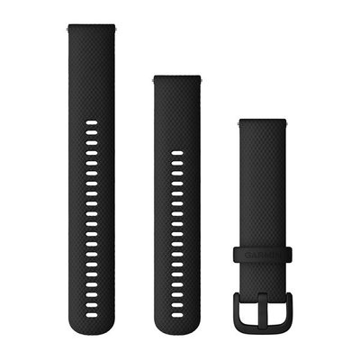 Швидкозмінні ремінці для смарт-годинника Garmin 20 мм силіконові Black/black (3 частини) 010-13021-03 фото