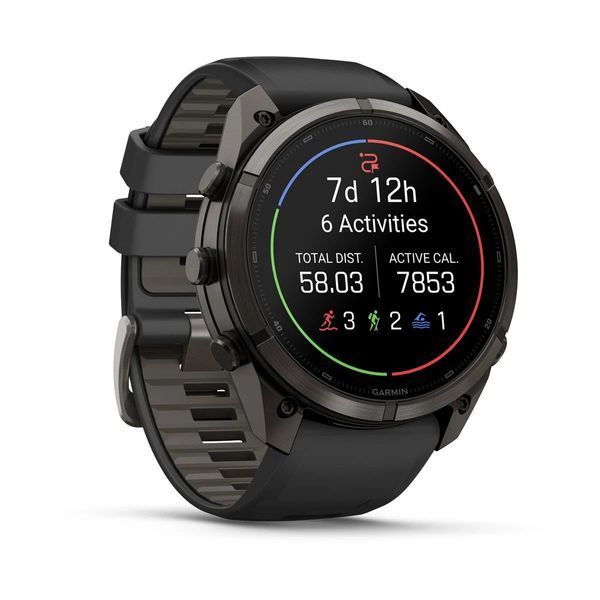 Смарт-годинник Garmin fenix 9 Pro (51 мм) карбоново-сірий DLC титан чорний/гравійно-сірий 010-04337-15 фото