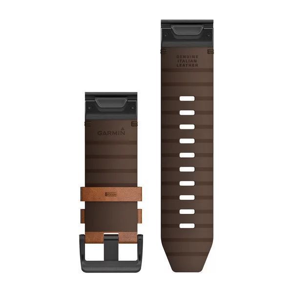 Ремінці для годинника Garmin QuickFit 26 шкіряні, каштанового кольору 010-12864-05 фото
