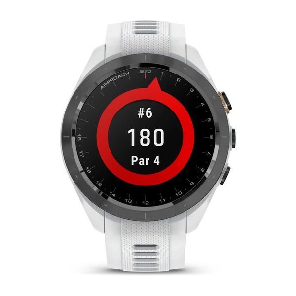 Смарт-годинник Garmin Approach S70 (42 мм) з чорним керамічним безелем та білим ремінцем 010-02746-10 фото
